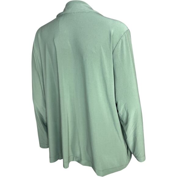GRAVER Susan Graver LK Luxe Petite Notch Collar Jacket Tarragon X-Large Petite - Picture 9 of 13